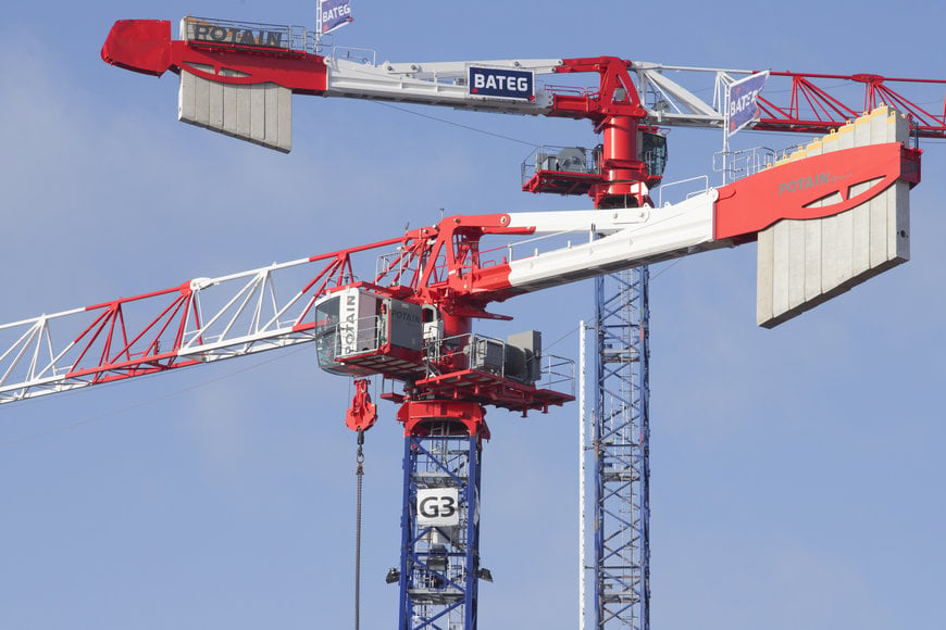 Eight Potain MDT 389 cranes speed construction of cutting-edge medical research facility
